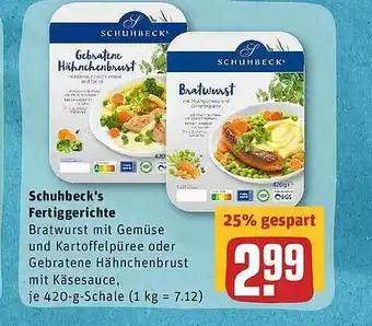 REWE Schuhbeck's Fertiggerichte Angebot