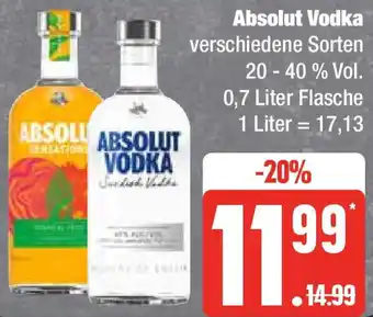 Marktkauf Absolut Vodka 0,7 Liter Flasche Angebot