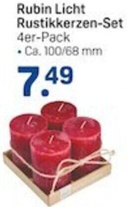 Rubin Licht Rustikkerzen-Set 4er-Pack Angebot bei Rossmann