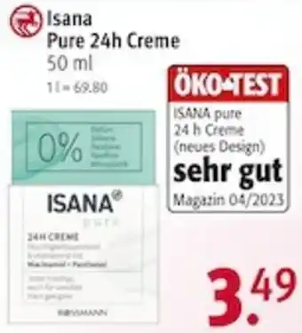 Rossmann Isana Pure 24h Creme 50 ml Angebot