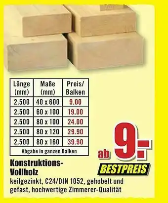 B1 Discount Baumarkt Konstruktions-vollholz Angebot