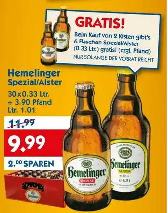 Hol'ab Getränkemarkt Hemelinger Spezial/Alster 30x0,33L Angebot