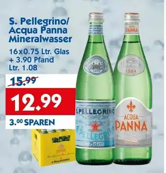 Hol'ab Getränkemarkt S. Pellegrino/Acqua Panna Mineralwasser 16x0,75L Angebot