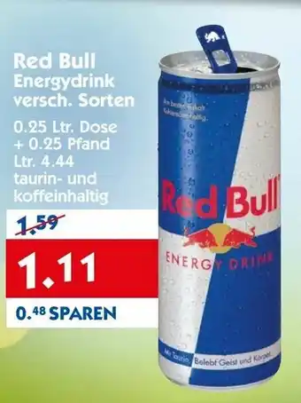 Hol'ab Getränkemarkt Red Bull Energy Drink 0,25L Dose Angebot