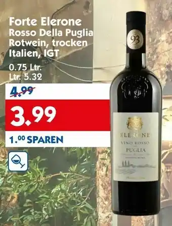 Hol'ab Getränkemarkt Forte Elerone Rosso Della Puglia Rotwein, trocken 0,75L Angebot