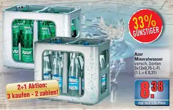 alldrink Azur Mineralwasser 3x12 x 0,75L Angebot