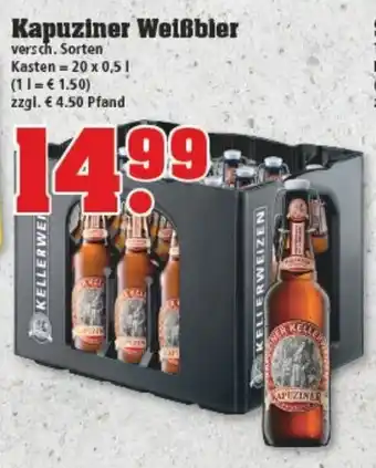 trinkgut Kapuziner Weißbier 20x0,5L Angebot