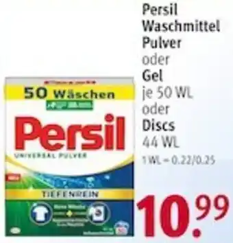 Rossmann Persil Waschmittel Pulver oder Gel 50 WL oder Discs 44 WL Angebot