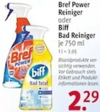 Rossmann Bref Power Reiniger oder Biff Bad Reiniger 750 ml Angebot