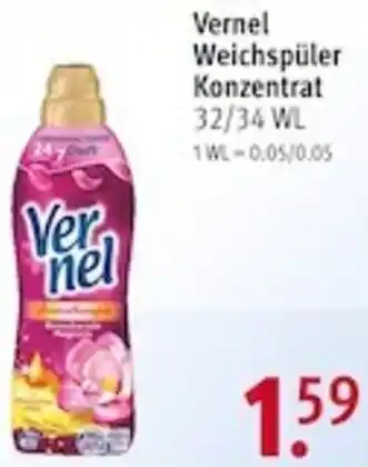 Rossmann Vernel Weichspüler Konzentrat 32/34 WL Angebot