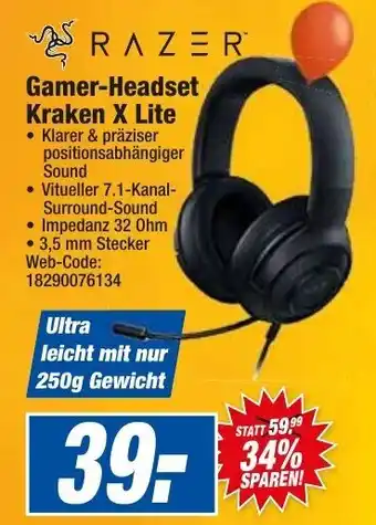 HEM Expert Razer Gamer Headset Kraken X Lite Angebot