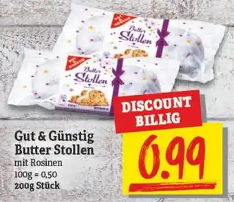 NP Discount Gut & Günstig Butter Stollen 200g Angebot