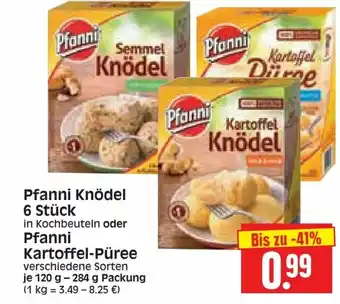 Edeka Herkules Pfanni knodel 6 stuck 120g Angebot