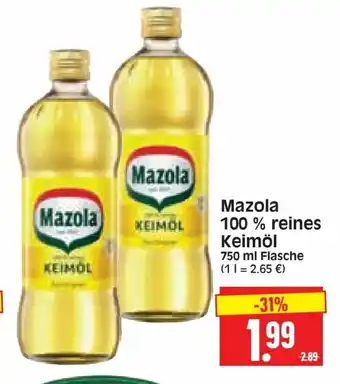 Edeka Herkules Mazola 100% reines keimol 750ml Angebot