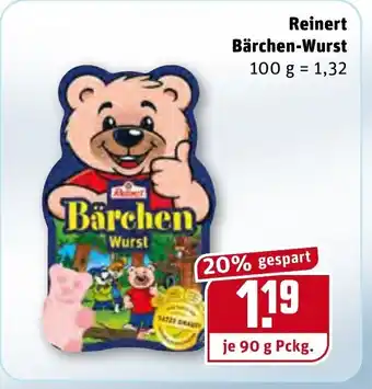 REWE Kaufpark Reinert Bärchen Wurst 90g Angebot