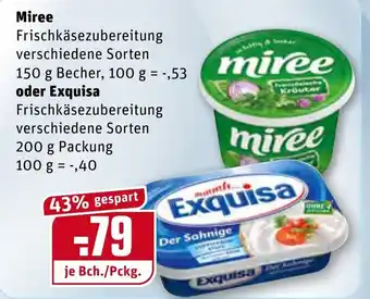 REWE Kaufpark Miree 150g oder Exquisa 200g Angebot