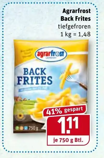 REWE Kaufpark Agrarfrost Back Frites 750g Beutel Angebot