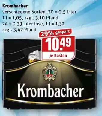 REWE Kaufpark Krombacher 24x0,33L/20x0,5L Angebot