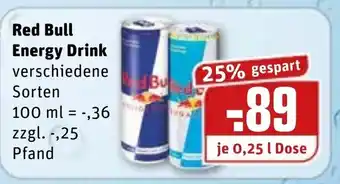 REWE Kaufpark Red Bull Energy Drink 0,25L Dose Angebot