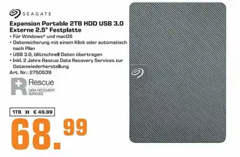 Saturn Seagate Expansion Portable 2TB HDD USB 3.0 Externe 2.5" Festplatte Angebot