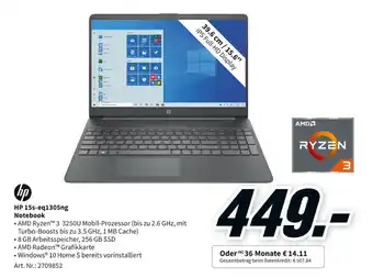 MediaMarkt HP 15s-eq1305ng Notebook Angebot