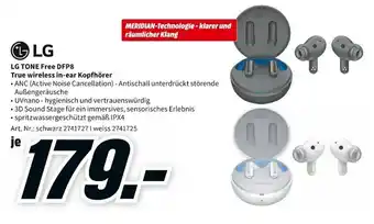 MediaMarkt LG Tone Free DFP8 True Wireless In Ear Kopfhörer Angebot