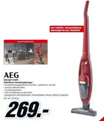 MediaMarkt AEG QX7-ANIM Kabelloser Handstaubsauger Angebot