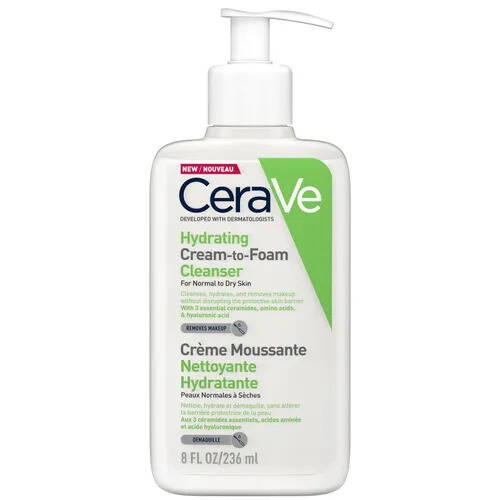 Cerave hydrating creamtofoam cleanser with amino acids for normal to