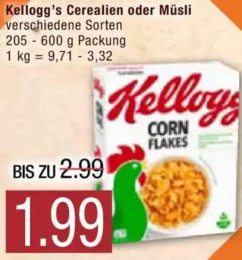 Marktkauf Kellogg's Cerealien oder Musli 205-600g Angebot