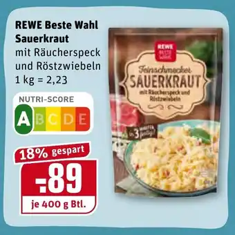 REWE Center Rewe Beste Wahl Sauerkraut 400g Btl. Angebot