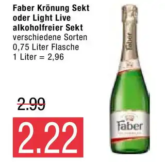 Marktkauf Faber Kronung Sekt oder Light Live alkoholfreier Sekt 0.75 liter Angebot