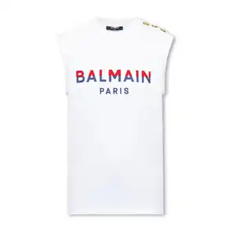 Miinto Balmain ärmelloses t-shirt mit logo white, damen Angebot