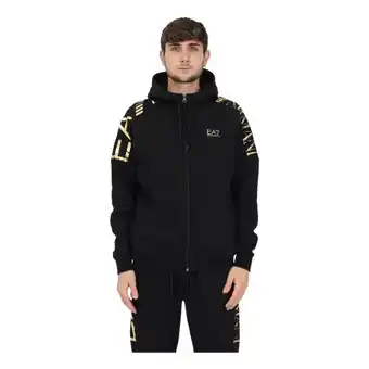 Miinto Armani emporio ea7, herren schwarz-goldener reißverschluss pullover black, herren Angebot