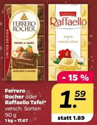 NETTO Ferrero Rocher oder Raffaello Tafel 90 g Angebot