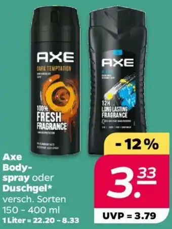 NETTO Axe Bodyspray oder Duschgel 150 - 400 ml Angebot