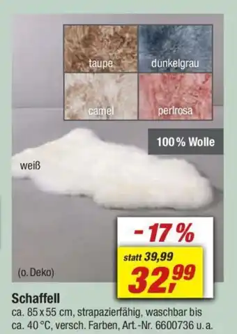 toom Baumarkt Schaffell Angebot