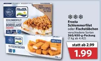 Combi Frosta Schlemmerfilet oder Fischstäbchen 360/450g Angebot