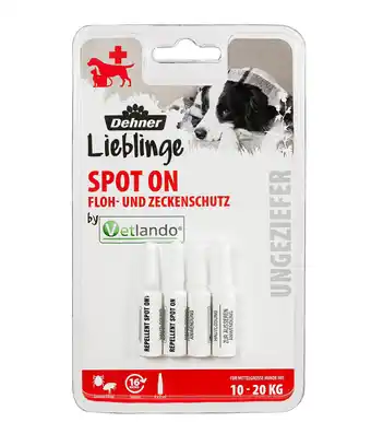 Dehner Dehner lieblinge floh- und zeckenschutz spot on für mittelgroße hunde, 4 x 2ml Angebot