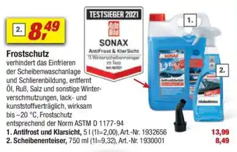 toom Baumarkt SONAX Frostschutz - Antifrost und Klarsicht, 5L Angebot