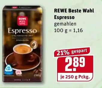 REWE Center Rewe Beste Wahl Espresso 250g Angebot