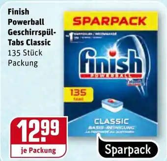 REWE Center Finish Powerball Geschirrspül Tabs Classic Angebot