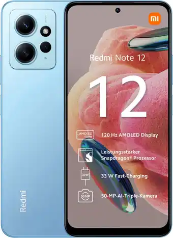 Euronics Xiaomi redmi note 12 (4gb+128gb) smartphone ice blue Angebot