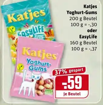 REWE Center Katjes Yoghurt Gums 200g oder EasyLife 160g Angebot