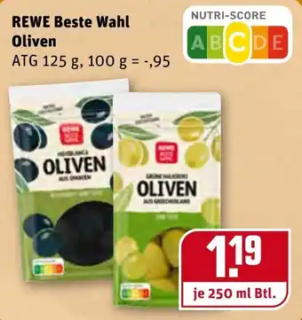 REWE Center Rewe Beste Wahl Oliven 250ml Angebot