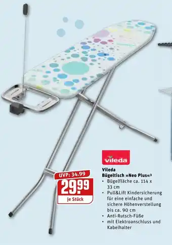 REWE Center Vileda Bügeltisch Neo Plus Angebot