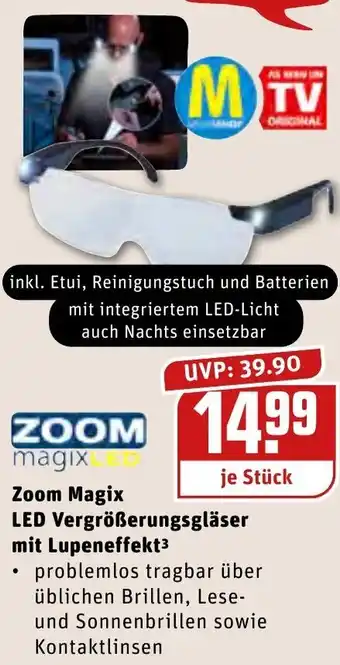 REWE Center Zoom Magix LED Vergrößerungsgläser mit Lupeneffekt Angebot