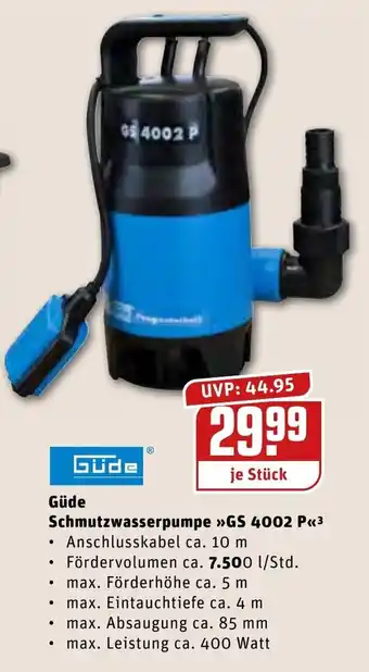 REWE Center Güde Schmutzwasserpumpe GS 4002 P Angebot