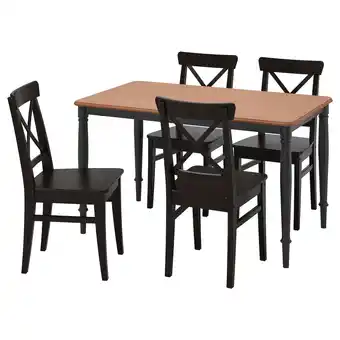 IKEA Danderyd / ingolf tisch und 4 stühle kiefernfurnier schwarz/braunschwarz Angebot