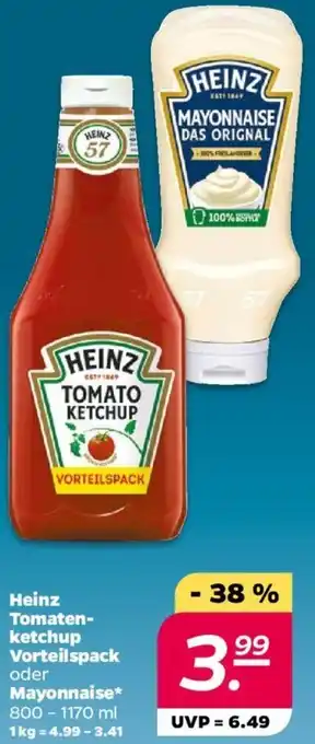 NETTO Heinz Tomatenketchup Vorteilspack oder Mayonnaise 800 - 1170 ml Angebot