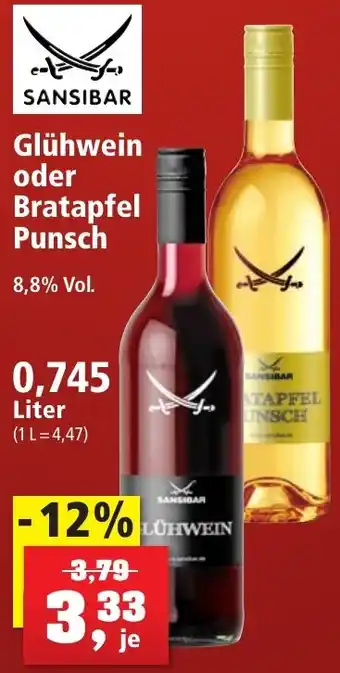 Thomas Philipps SANSIBAR Glühwein oder Bratapfel Punsch 0,745 Liter Angebot